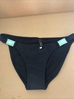 VIX Black Bikini Bottom with Mint Gem Accents